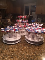 Cake pops red white and blue