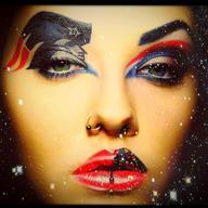 Patriots makeup woman