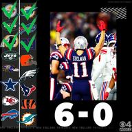 Pat's beat giants 35 14 remain undefeated 6 0 b